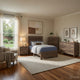 Full Size Bedroom Set, Brown Finish, Panel Design, 4-Piece Set with Bed, Nightstand, Dresser and Chest