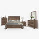 King Size Bedroom Set, Brown Finish, Panel Design, 5-Piece Set with Bed, 2 Nightstands, Dresser and Chest