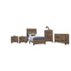 King Size Bedroom Set, Brown Finish, Panel Design, 5-Piece Set with Bed, 2 Nightstands, Dresser and Chest