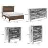 King Size Bedroom Set, Brown Finish, Panel Design, 5-Piece Set with Bed, 2 Nightstands, Dresser and Chest