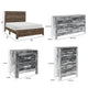 King Size Bedroom Set, Brown Finish, Panel Design, 5-Piece Set with Bed, 2 Nightstands, Dresser and Chest