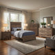 King Size Bedroom Set, Brown Finish, Panel Design, 5-Piece Set with Bed, 2 Nightstands, Dresser and Chest