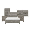 California King Bedroom Set, Farmhouse Style, Gray, 5 Piece Set with 2 Nightstands, Dresser, and Chest