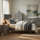 California King Bedroom Set, Farmhouse Style, Gray, 5 Piece Set with 2 Nightstands, Dresser, and Chest