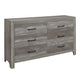 California King Bedroom Set, Farmhouse Style, Gray, 4 Piece Set with 2 Nightstands and Dresser