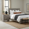 California King Bedroom Set, Farmhouse Style, Gray, 2 Piece Set with Nightstand