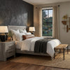 California King Bedroom Set, Farmhouse Style, Gray, 2 Piece Set with Nightstand