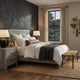 California King Bedroom Set, Farmhouse Style, Gray, 2 Piece Set with Nightstand
