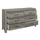King Bedroom Set, Farmhouse Style, Gray, 4 Piece Set with 2 Nightstands and Dresser