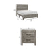 King Bedroom Set, Farmhouse Style, Gray, 3 Piece Set with 2 Nightstands