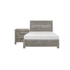 King Bedroom Set, Farmhouse Style, Gray, 2 Piece Set with Nightstand