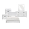 Full Bedroom Set, Farmhouse Style, Black, White, 5 Piece Set with Nightstand, Dresser, Mirror, and Chest
