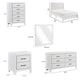 Full Bedroom Set, Farmhouse Style, Black, White, 5 Piece Set with Nightstand, Dresser, Mirror, and Chest