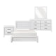 Full Bedroom Set, Farmhouse Style, Black, White, 4 Piece Set with Nightstand, Dresser, and Mirror