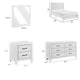 Full Bedroom Set, Farmhouse Style, Black, White, 4 Piece Set with Nightstand, Dresser, and Mirror