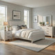 Full Bedroom Set, Farmhouse Style, Black, White, 4 Piece Set with Nightstand, Dresser, and Mirror