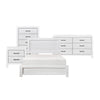 Full Bedroom Set, Farmhouse Style, Black, White, 4 Piece Set with Nightstand, Dresser, and Chest