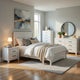 Full Bedroom Set, Farmhouse Style, Black, White, 4 Piece Set with Nightstand, Dresser, and Chest