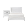 Full Bedroom Set, Farmhouse Style, Black, White, 2 Piece Set with Nightstand