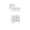 Full Bedroom Set, Farmhouse Style, Black, White, 2 Piece Set with Nightstand