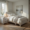 Full Bedroom Set, Farmhouse Style, Black, White, 2 Piece Set with Nightstand