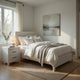 Full Bedroom Set, Farmhouse Style, Black, White, 2 Piece Set with Nightstand