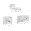 Full Bedroom Set, Farmhouse Style, Black, White, 3 Piece Set with Nightstand and Dresser
