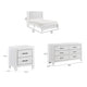 Full Bedroom Set, Farmhouse Style, Black, White, 3 Piece Set with Nightstand and Dresser