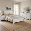 Full Bedroom Set, Farmhouse Style, Black, White, 3 Piece Set with Nightstand and Dresser