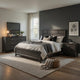 Queen Bedroom Set, Drawer Storage, Gray, 5 Piece Set with 2 Nightstands, Dresser, and Mirror