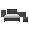 Queen Bedroom Set, Drawer Storage, Gray, 4 Piece Set with Nightstand, Dresser, and Chest