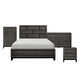 Queen Bedroom Set, Drawer Storage, Gray, 4 Piece Set with Nightstand, Dresser, and Chest