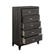 Queen Bedroom Set, Drawer Storage, Gray, 4 Piece Set with Nightstand, Dresser, and Chest