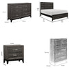 Queen Bedroom Set, Drawer Storage, Gray, 4 Piece Set with Nightstand, Dresser, and Chest