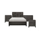 Queen Bedroom Set, Drawer Storage, Gray, 4 Piece Set with 2 Nightstands and Dresser