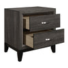 Queen Bedroom Set, Drawer Storage, Gray, 4 Piece Set with 2 Nightstands and Dresser