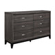 Queen Bedroom Set, Drawer Storage, Gray, 4 Piece Set with 2 Nightstands and Dresser