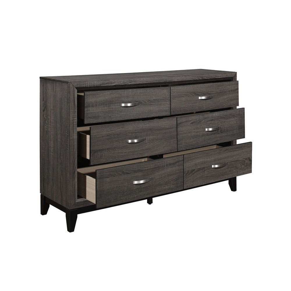 Queen Bedroom Set, Drawer Storage, Gray, 5 Piece Set with 2 Nightstands, Dresser, and Chest