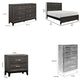 Queen Bedroom Set, Drawer Storage, Gray, 5 Piece Set with 2 Nightstands, Dresser, and Chest