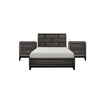 Queen Bedroom Set, Drawer Storage, Gray, 3 Piece Set with 2 Nightstands