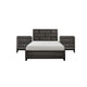 Queen Bedroom Set, Drawer Storage, Gray, 3 Piece Set with 2 Nightstands