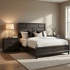 Queen Bedroom Set, Drawer Storage, Gray, 3 Piece Set with 2 Nightstands