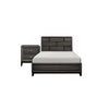 Queen Bedroom Set, Drawer Storage, Gray, 2 Piece Set with Nightstand