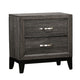 Queen Bedroom Set, Drawer Storage, Gray, 2 Piece Set with Nightstand
