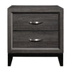 Queen Bedroom Set, Drawer Storage, Gray, 2 Piece Set with Nightstand