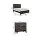 Queen Bedroom Set, Drawer Storage, Gray, 2 Piece Set with Nightstand