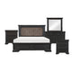 Queen Bedroom Set, Drawer Storage, Gray, 5 Piece Set with 2 Nightstands, Dresser, and Mirror