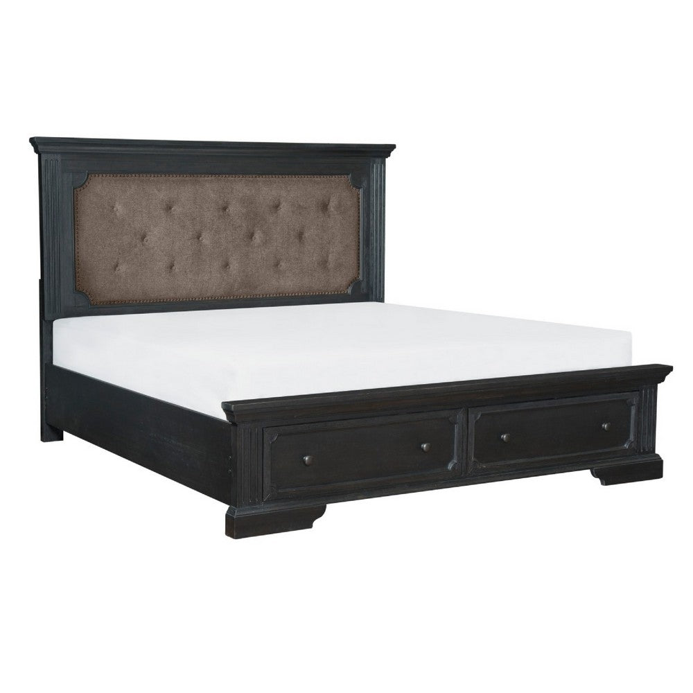 Queen Bedroom Set, Drawer Storage, Gray, 5 Piece Set with 2 Nightstands, Dresser, and Mirror
