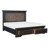 Queen Bedroom Set, Drawer Storage, Gray, 5 Piece Set with 2 Nightstands, Dresser, and Mirror