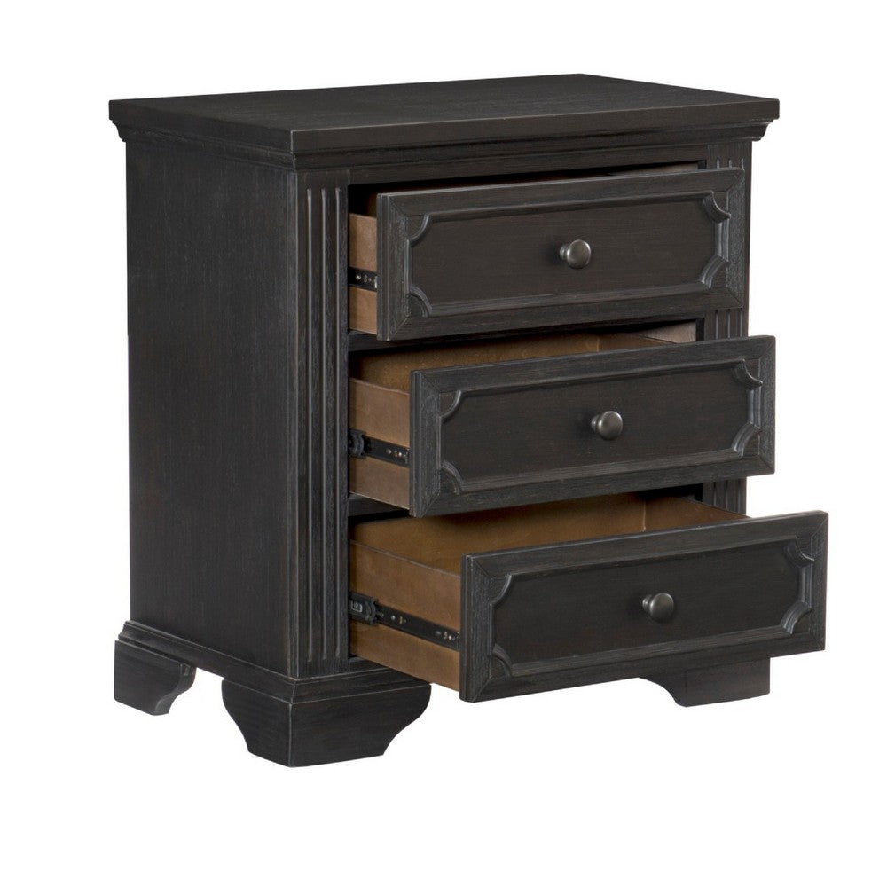Queen Bedroom Set, Drawer Storage, Gray, 5 Piece Set with 2 Nightstands, Dresser, and Mirror